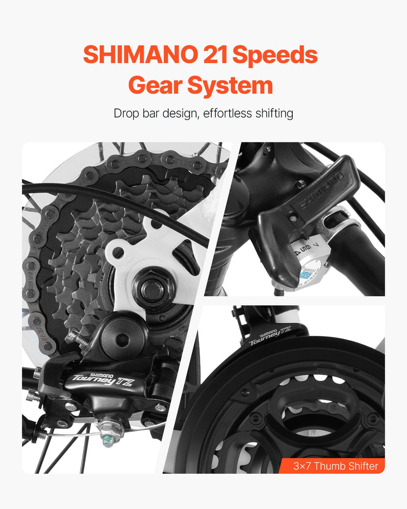 VEVOR Road Bike Racing Bicycle 700C Shimano 21 Speeds Carbon Steel Caliper Brake