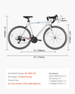 VEVOR Road Bike Racing Bicycle 700C Shimano 21 Speeds Carbon Steel Caliper Brake