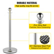 Bestequip 38 Inch Silver Stanchion Posts Queue, Red Velvet Rope, 4 Pack Rope Barriers Crowd Control Barriers Queue Line for Party School Hotel Supplies