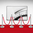 Bestequip 38 Inch Silver Stanchion Posts Queue, Red Velvet Rope, 4 Pack Rope Barriers Crowd Control Barriers Queue Line for Party School Hotel Supplies
