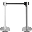 VEVOR Crowd Control Stanchion Stanchion Set 2 Pieces with 6.6 ft/2 m Black Belt