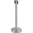 VEVOR Crowd Control Stanchion, Set of 6 Pieces Stanchion Set, Stanchion Set w/ 6.6ft/2m Red Retractable Belt, Silver Crowd Control Barrier w/ Sturdy Rubber Base–Easy Connect Assembly for Crowd Control
