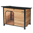 VEVOR Outdoor Dog House, Waterproof Insulated Dog House with Elevated Floor, Anti-Bite Wood Dog House Outdoor Iron Frame, Open Roof, for Medium to Large Dogs