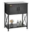VEVOR Aquarium Stand, 20 Gallon Fish Tank Stand, 25.6 x 16.5 x 31.9 in Steel and MDF Turtle Tank Stand, 167.6 lbs Load Capacity, Reptile Tank Stand with Storage Cabinet and Embedded Power Panel, Black