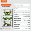 VEVOR Plant Stand with Grow Lights 4 Tiers 45W 49.8