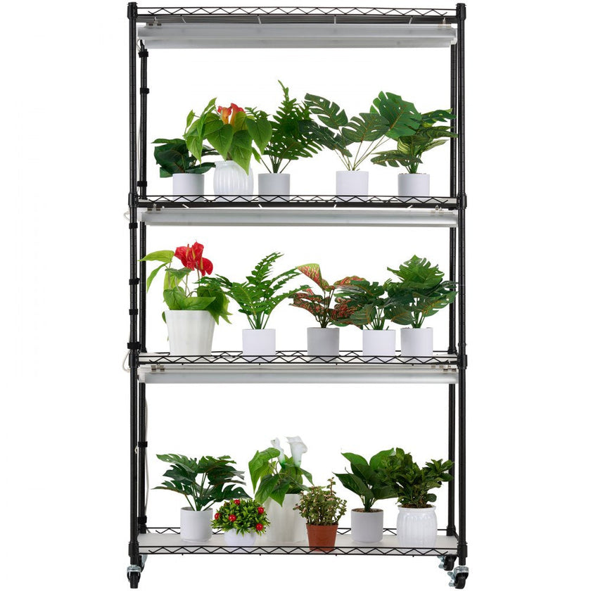 VEVOR Plant Stand with Grow Lights 4 Tiers 180W 59.1