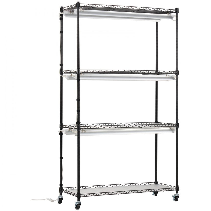 VEVOR Plant Stand with Grow Lights 4 Tiers 180W 59.1