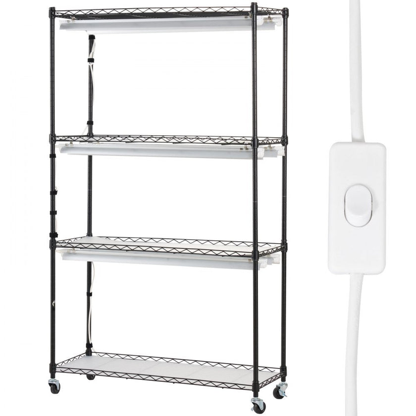VEVOR Plant Stand with Grow Lights 4 Tiers 180W 59.1