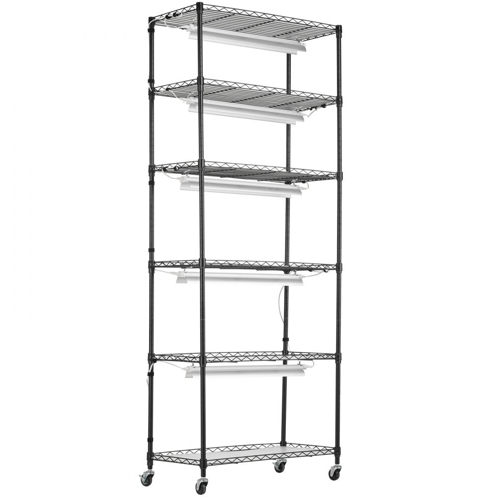 VEVOR Plant Stand with Grow Lights 6 Tiers 150W 70.9