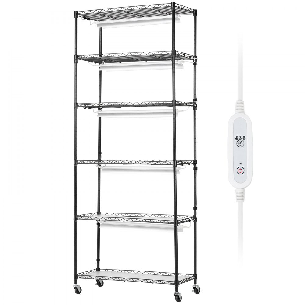 VEVOR Plant Stand with Grow Lights 6 Tiers 150W 70.9