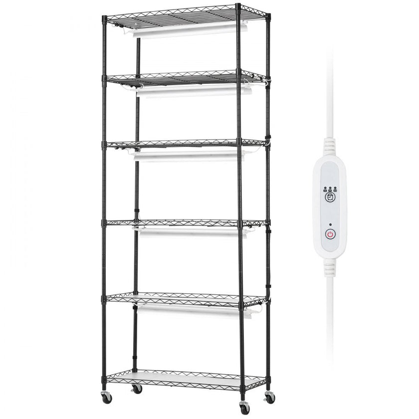 VEVOR Plant Stand with Grow Lights 6 Tiers 150W 70.9