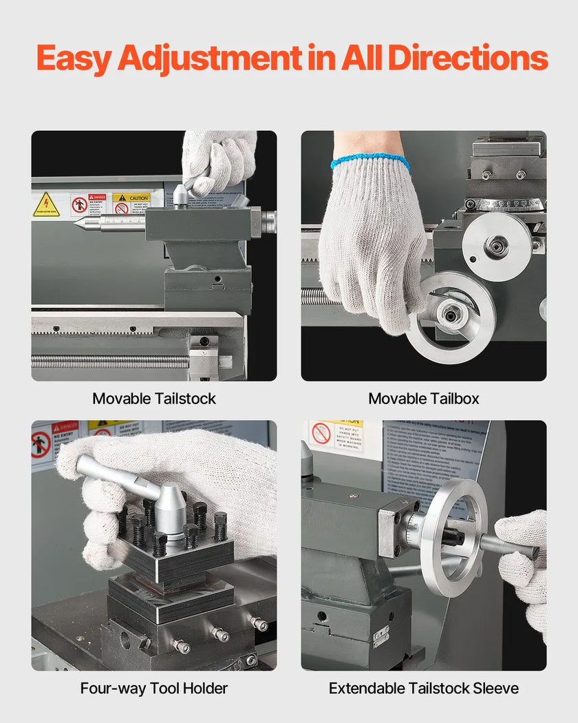 VEVOR Metal Lathe 8 x 16 in 550W Benchtop Lathe Machine 0-2500RPM Variable Speed