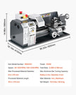 VEVOR Metal Lathe 8 x 16 in 550W Benchtop Lathe Machine 0-2500RPM Variable Speed