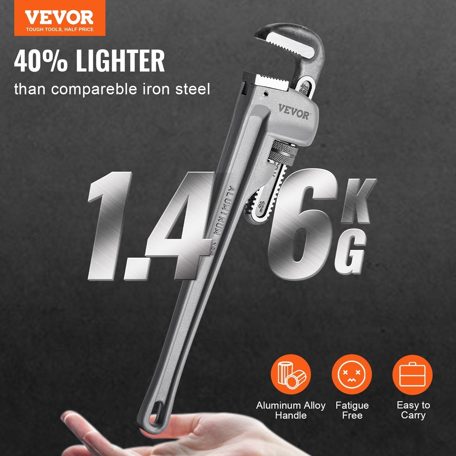 VEVOR 3-Piece Pipe Wrench Set, 10
