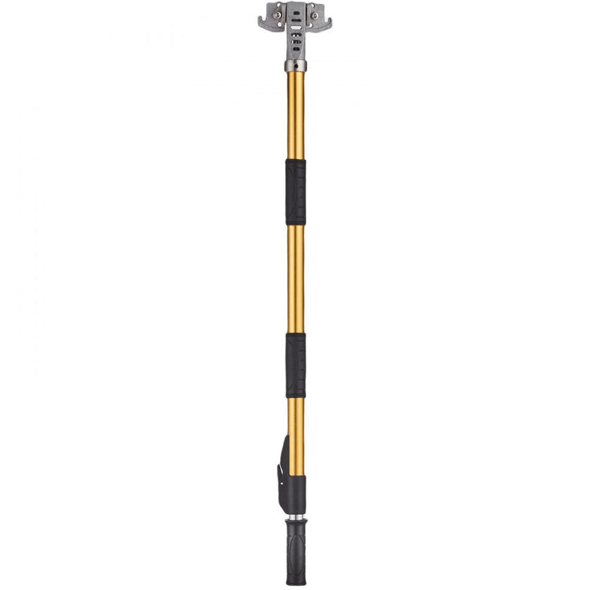 VEVOR Drywall Flat Box Handle, 40''-64'', Anodized Aluminum Flat Finishing Extension Handle, 5-Section Length Adjustable, Non-slip Grip and 360° Painting for Plasterboard, Wallboard, Sheetrock