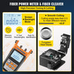 VEVOR Fiber Fusion Splicer Automatic Focus A-80S FTTH Fiber Optic Fusion Splicer Kit 5 Inch Digital LCD Screen Fusion Splicer Machine Optical Fiber Cleaver Kit