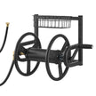 VEVOR Wall Mounted Garden Hose Reel 125ft 5/8 in Metal Hose Reel with Basket