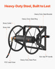 VEVOR Wall Mounted Garden Hose Reel 200ft 5/8 in Hose Winder 5ft Leader Hose