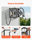 VEVOR Wall Mounted Garden Hose Reel 200ft 5/8 in Hose Winder 5ft Leader Hose