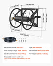 VEVOR Wall Mounted Garden Hose Reel 200ft 5/8 in Hose Winder 5ft Leader Hose