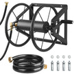 VEVOR Wall Mounted Garden Hose Reel 200ft 5/8 in Hose Winder 5ft Leader Hose