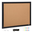 VEVOR Cork Board, 24 x 18 inches, Double-sided Bulletin Board with MDF Sticker Frame, Vision Board Includes 10 Pushpins, for Display and Decoration in Office Home and School