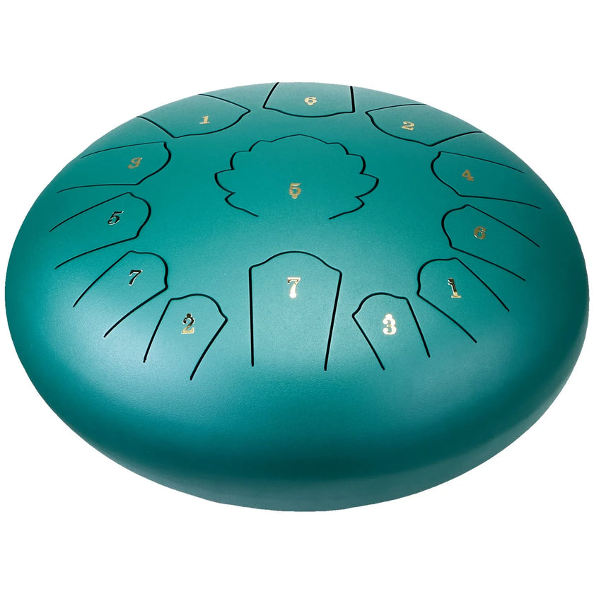 VEVOR Steel Tongue Drum 12 in 13 Notes Rain Drum for Outside C Major Green
