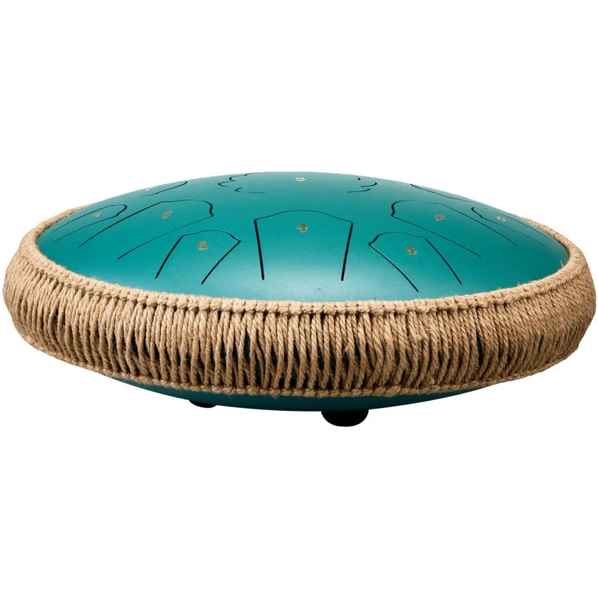 VEVOR Steel Tongue Drum 14 in 15 Notes Rain Drum for Outside D Major Green
