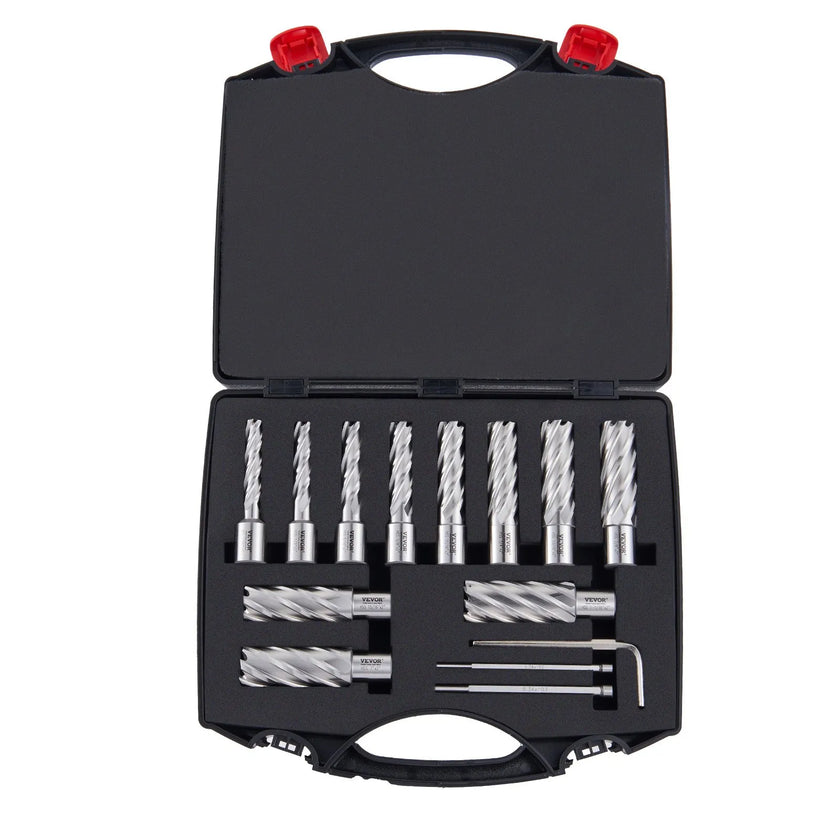 VEVOR Annular Cutter Set, 13 pcs Weldon Shank Mag Drill Bits, 2