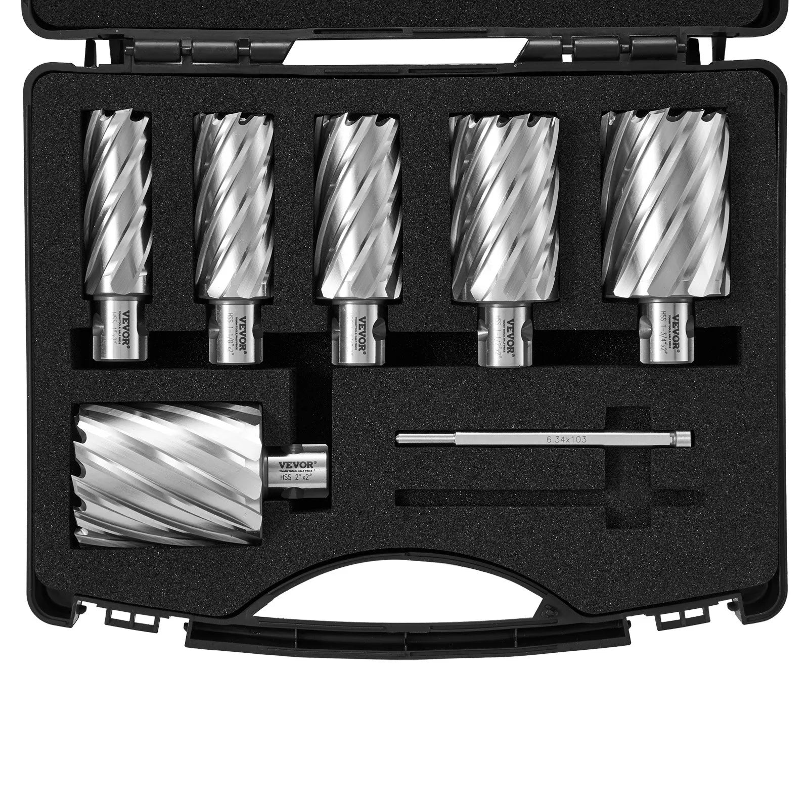 VEVOR Annular Cutter Set, 6 pcs Universal Shank Mag Drill Bits, 2