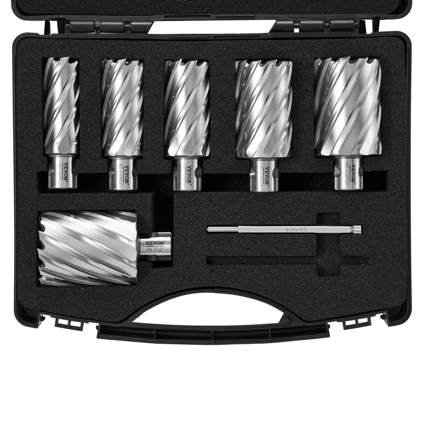 VEVOR Annular Cutter Set, 6 pcs Universal Shank Mag Drill Bits, 2