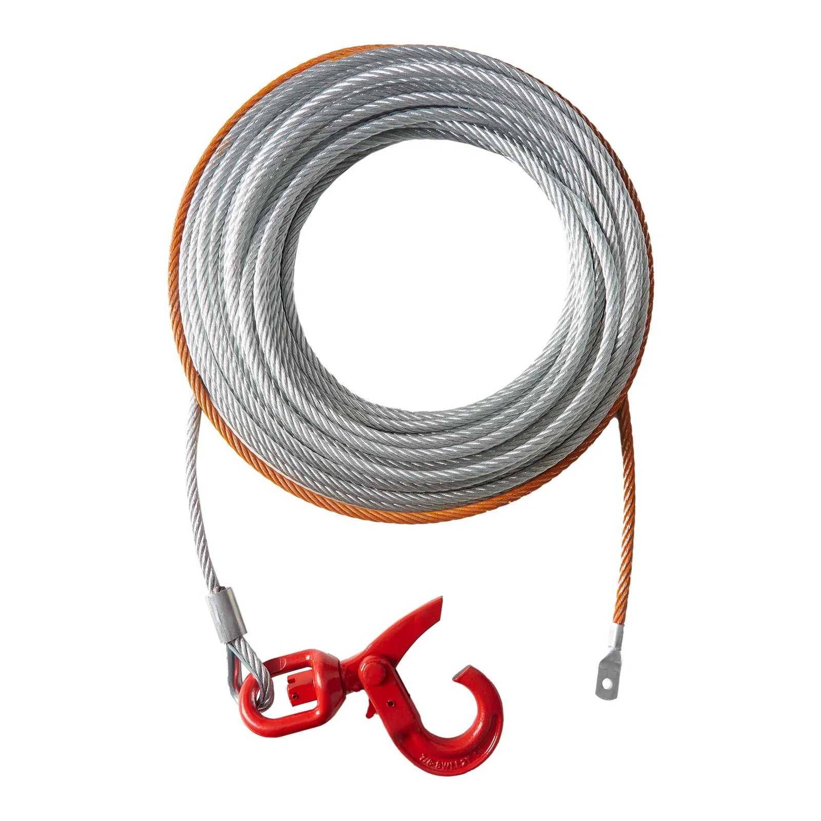 VEVOR Galvanized Steel Winch Cable, 3/8 Inch x 50 Feet 15,200 lbs Breaking Strength, Wire Winch Rope with Swivel Hook, Towing Cable Heavy Duty, Universal Fit for SUV, Large Off-Road Vehicle, Truck