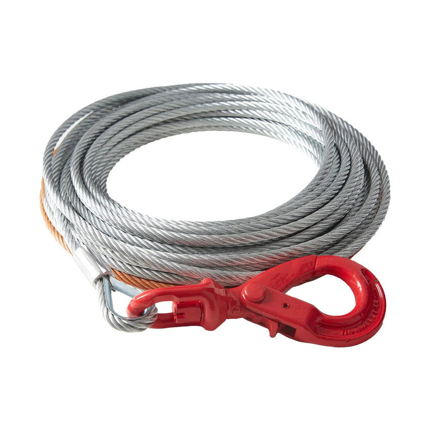 VEVOR Galvanized Steel Winch Cable, 3/8 Inch x 50 Feet 15,200 lbs Breaking Strength, Wire Winch Rope with Swivel Hook, Towing Cable Heavy Duty, Universal Fit for SUV, Large Off-Road Vehicle, Truck