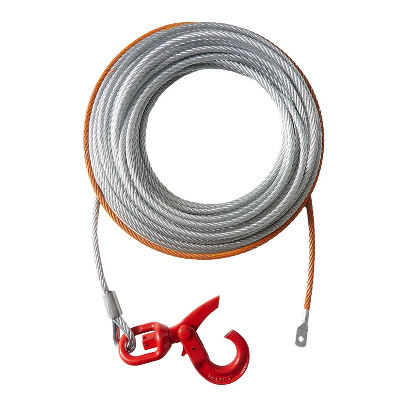 VEVOR Galvanized Steel Winch Cable, 3/8 Inch x 100 Feet 15,200 lbs Breaking Strength, Wire Winch Rope with Swivel Hook, Towing Cable Heavy Duty, Universal Fit for SUV, Large Off-Road Vehicle, Truck