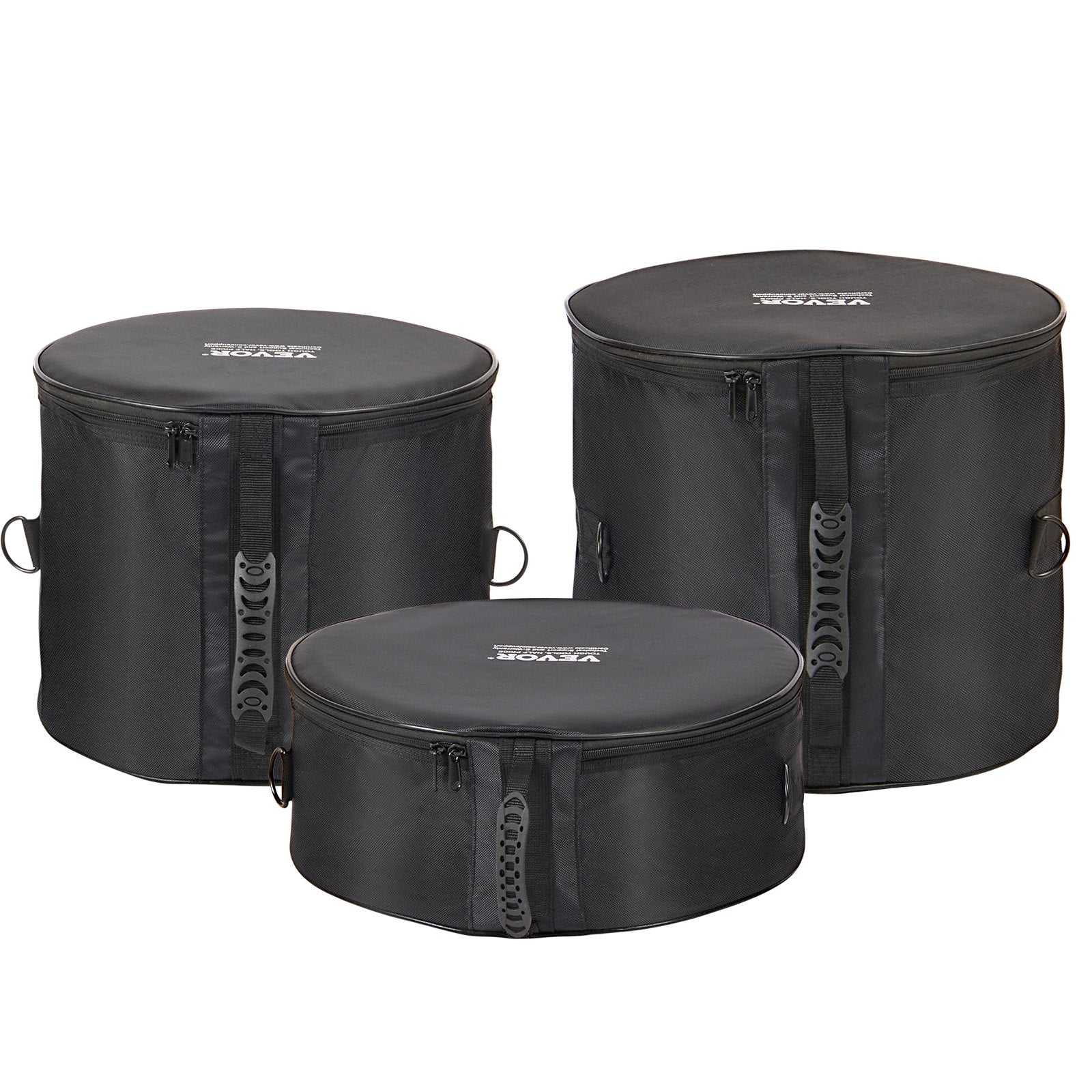 VEVOR 5-Piece Drum Bag Set, 1680D Oxford Fabric, Padded Drum Bags and Cases with 4.92 ft Detachable Shoulder Strap Carry Handles Foldable Design, for 22'' Kick 12'' Tom 13'' Tom 16'' Tom 14'' Snare