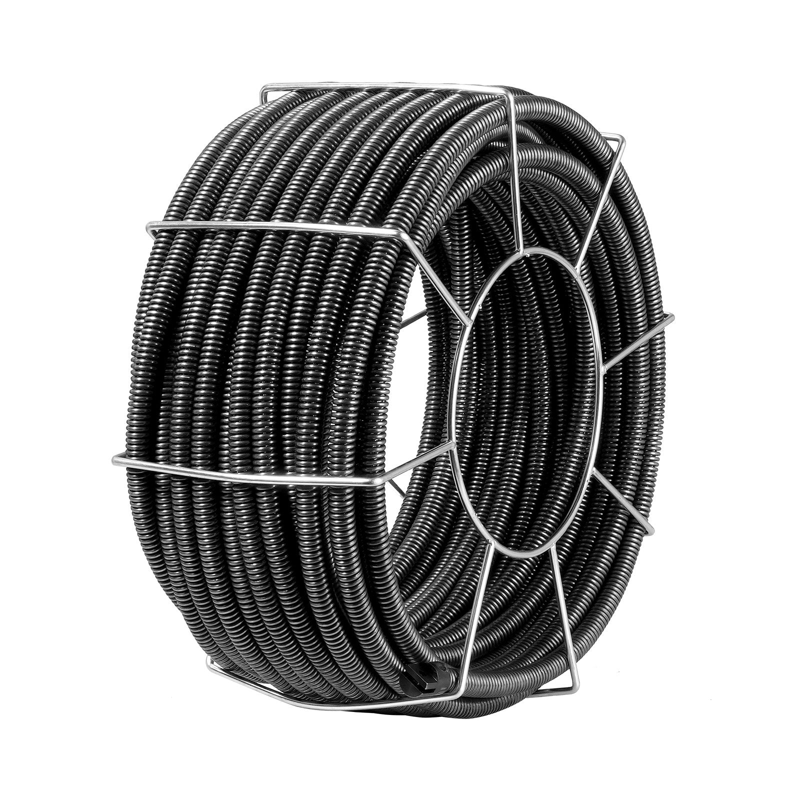 VEVOR Drain Cleaning Cable 100 FT x 3/4 Inch, Solid Core Steel Drain Cleaner Cable with 4 Cutters for 3.9
