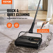 VEVOR Carpet Sweeper, 7.87 in Sweeping Paths, Floor Sweeper Manual Non Electric, 300 ml Dustbin Capacity with Comb for Home Office Rugs Hardwood Surfaces Wood Floors Laminate, Cleans Dust Pet Hair