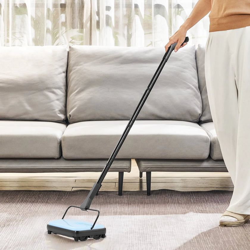 VEVOR Carpet Floor Sweeper Manual 6.7 inch Width Sweeping Paths Blue