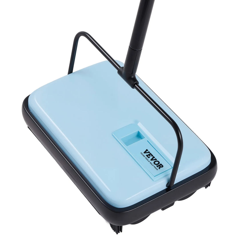 VEVOR Carpet Floor Sweeper Manual 6.7 inch Width Sweeping Paths Blue