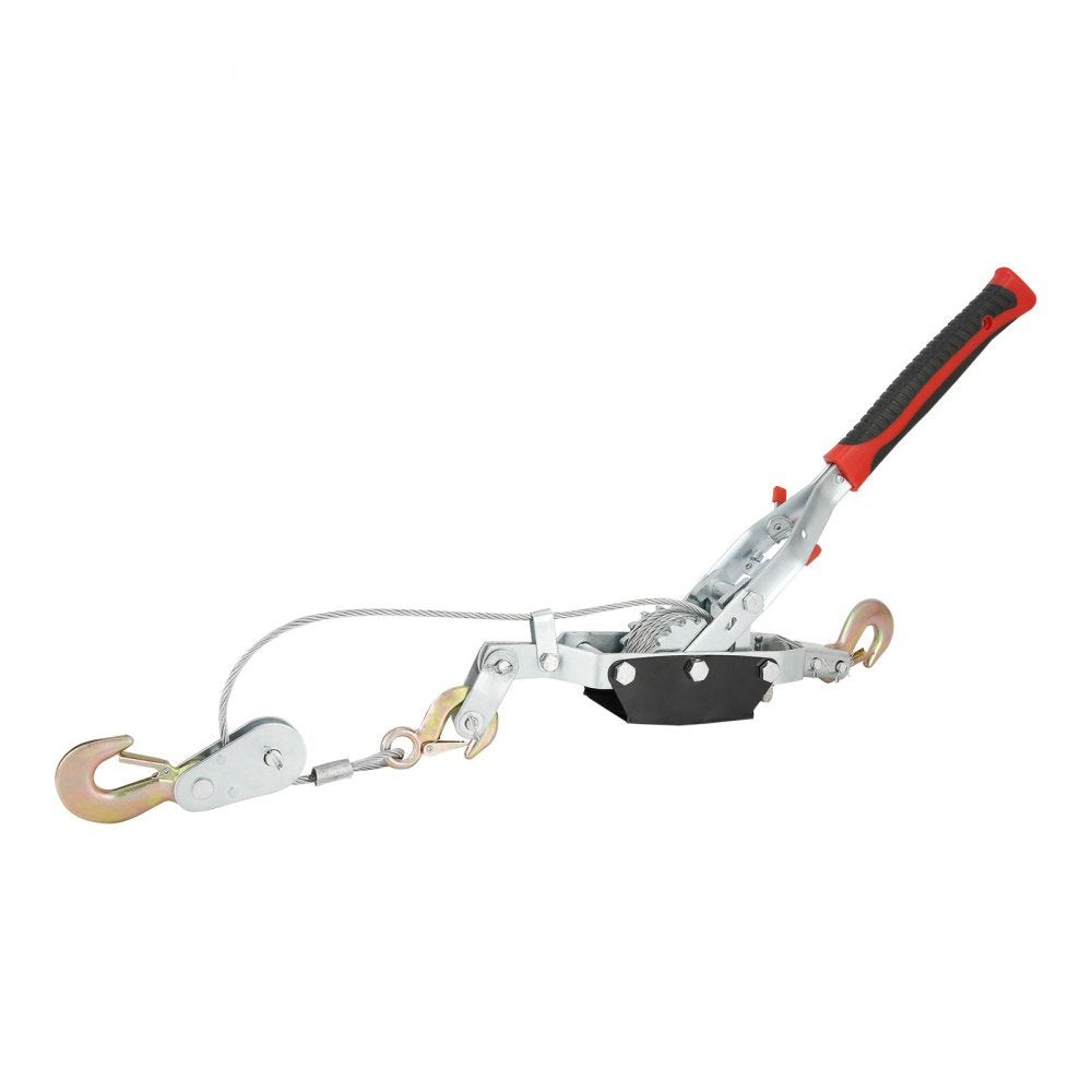 VEVOR Come Along Winch, 4 Ton (8,818 lbs) Pulling Capacity, 10 ft Steel Cable, 3 Hooks, Heavy Duty Ratchet Power Puller Tool with Dual Gears, Automotive Hoist Cable Puller Ideal for Vehicle Rescue