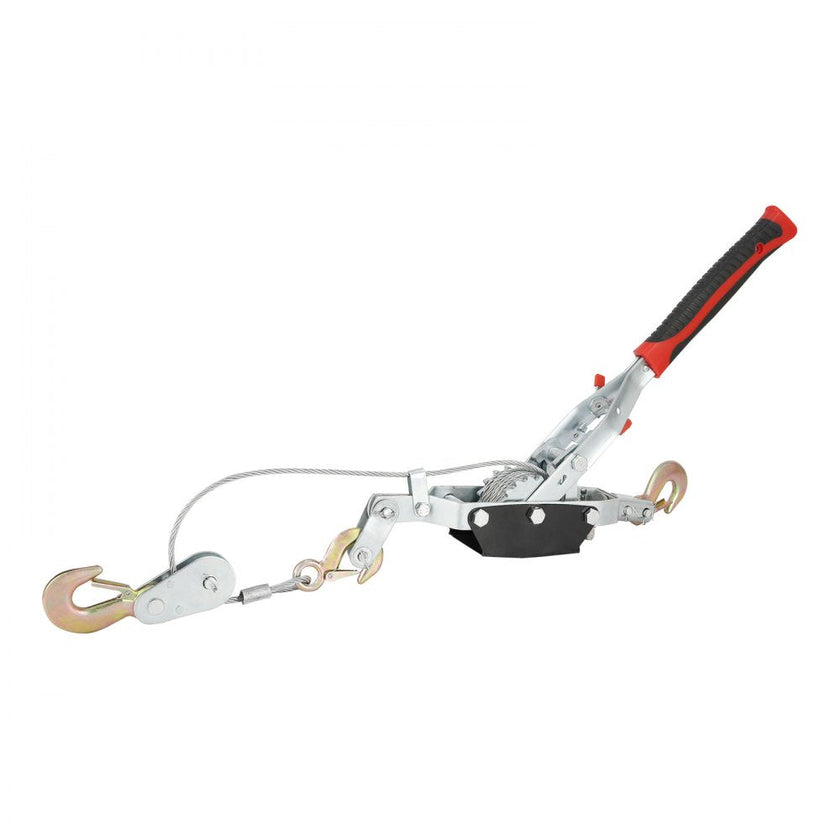 VEVOR Come Along Winch, 4 Ton (8,818 lbs) Pulling Capacity, 10 ft Steel Cable, 3 Hooks, Heavy Duty Ratchet Power Puller Tool with Dual Gears, Automotive Hoist Cable Puller Ideal for Vehicle Rescue