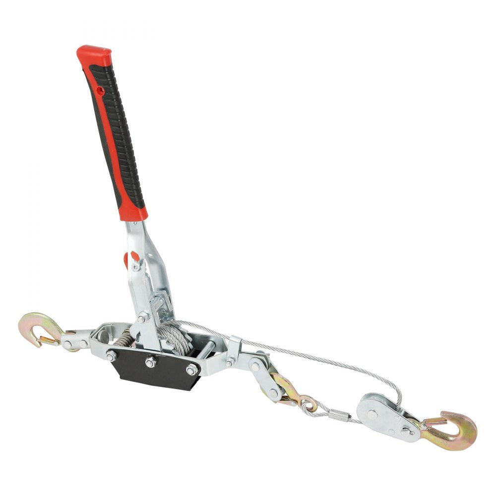VEVOR Come Along Winch, 4 Ton (8,818 lbs) Pulling Capacity, 10 ft Steel Cable, 3 Hooks, Heavy Duty Ratchet Power Puller Tool with Dual Gears, Automotive Hoist Cable Puller Ideal for Vehicle Rescue