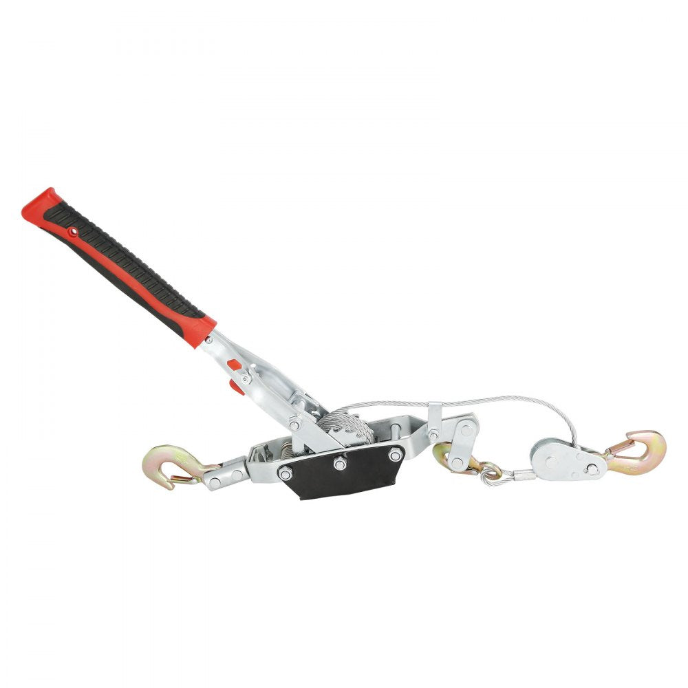 VEVOR Come Along Winch, 4 Ton (8,818 lbs) Pulling Capacity, 10 ft Steel Cable, 3 Hooks, Heavy Duty Ratchet Power Puller Tool with Dual Gears, Automotive Hoist Cable Puller Ideal for Vehicle Rescue