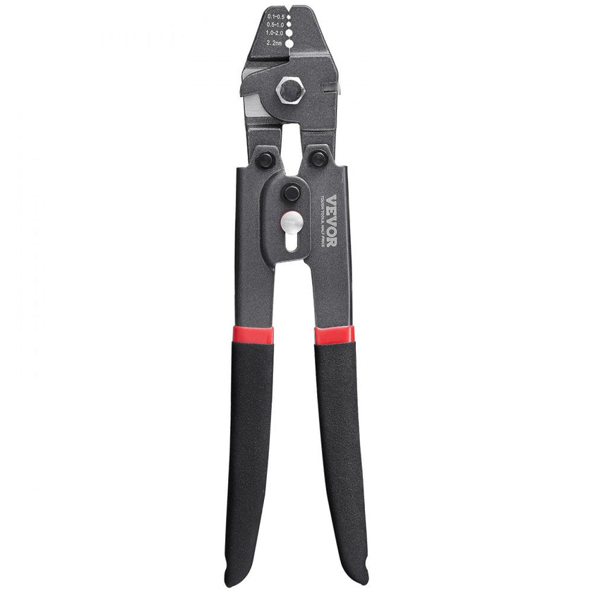 VEVOR Crimping Tool, Up To 2.2mm Wire Rope Crimping Tool, Crimping Loop Sleeve Kit with a Cable Cutter and 160pcs Aluminum Buckles, Teflon Coating Anti-Rust Fishing Crimping Tool
