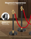VEVOR 6 Pcs Stanchion Post with 4 Red Velvet Ropes & Sand Injection Hollow Base