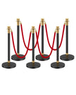 VEVOR 6 Pcs Stanchion Post with 4 Red Velvet Ropes & Sand Injection Hollow Base