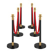 VEVOR 6 Pcs Stanchion Post with 4 Red Velvet Ropes & Sand Injection Hollow Base