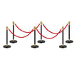 VEVOR 6 Pcs Stanchion Post with 4 Red Velvet Ropes & Sand Injection Hollow Base