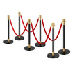 VEVOR 6 Pcs Stanchion Post with 4 Red Velvet Ropes & Sand Injection Hollow Base