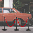 VEVOR Stanchion Posts with Velvet Ropes, 6-Pack Crowd Control Stanchion with 6PCS 5FT Red Velvet Ropes, Carbon Steel Baking Painted Queue Barrier Line Divider & Fillable Plastic Base for Wedding Party